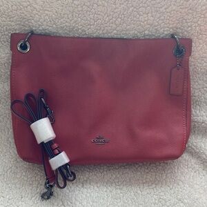 Coach Cherry coral Leather Shoulder Bag